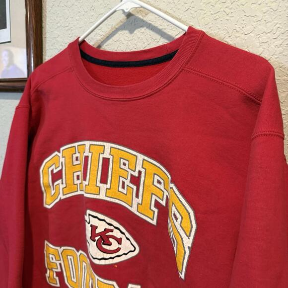 Vintage 90s Kansas City Chiefs Starter Football Sweatshirt Embroidered Sz Medium - Picture 3 of 7